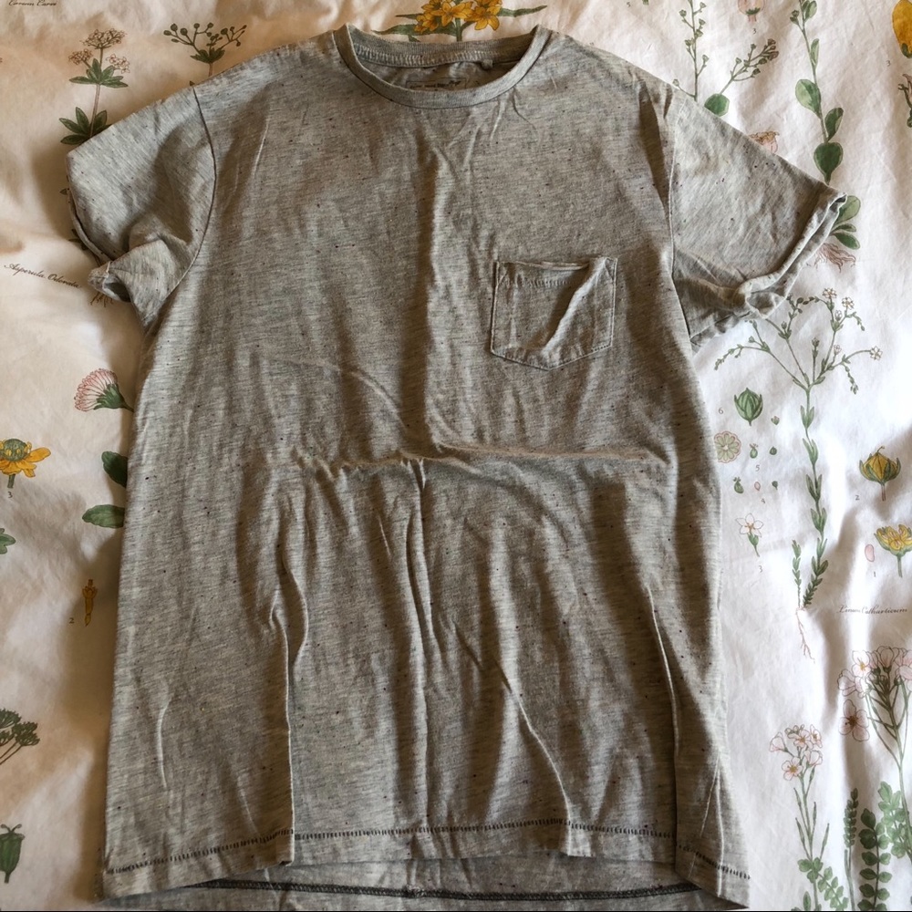 🌴 Gray Speckled Pocket Tee Shirt